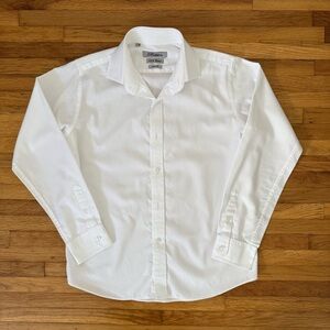 Belston Boys 18 Slim Fit 100% Cotton Dress Shirt Long Sleeve White Formal Wear